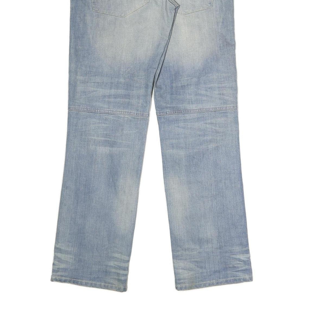 WOODOO Mens Jeans Blue Regular Straight Denim Light W34 L33 Casual Cotton Blend