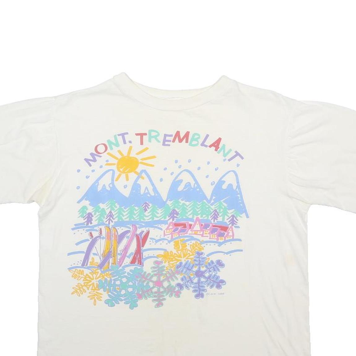 Womens White Mountain Tremblant Graphic T-Shirt L Short Sleeve Crew Neck Casual