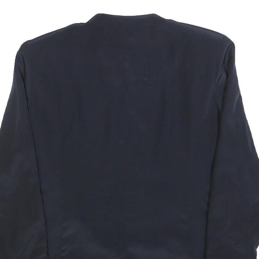 FREY STYLE Womens Black Button Jacket L Polyester Classic Plain Stylish Midi