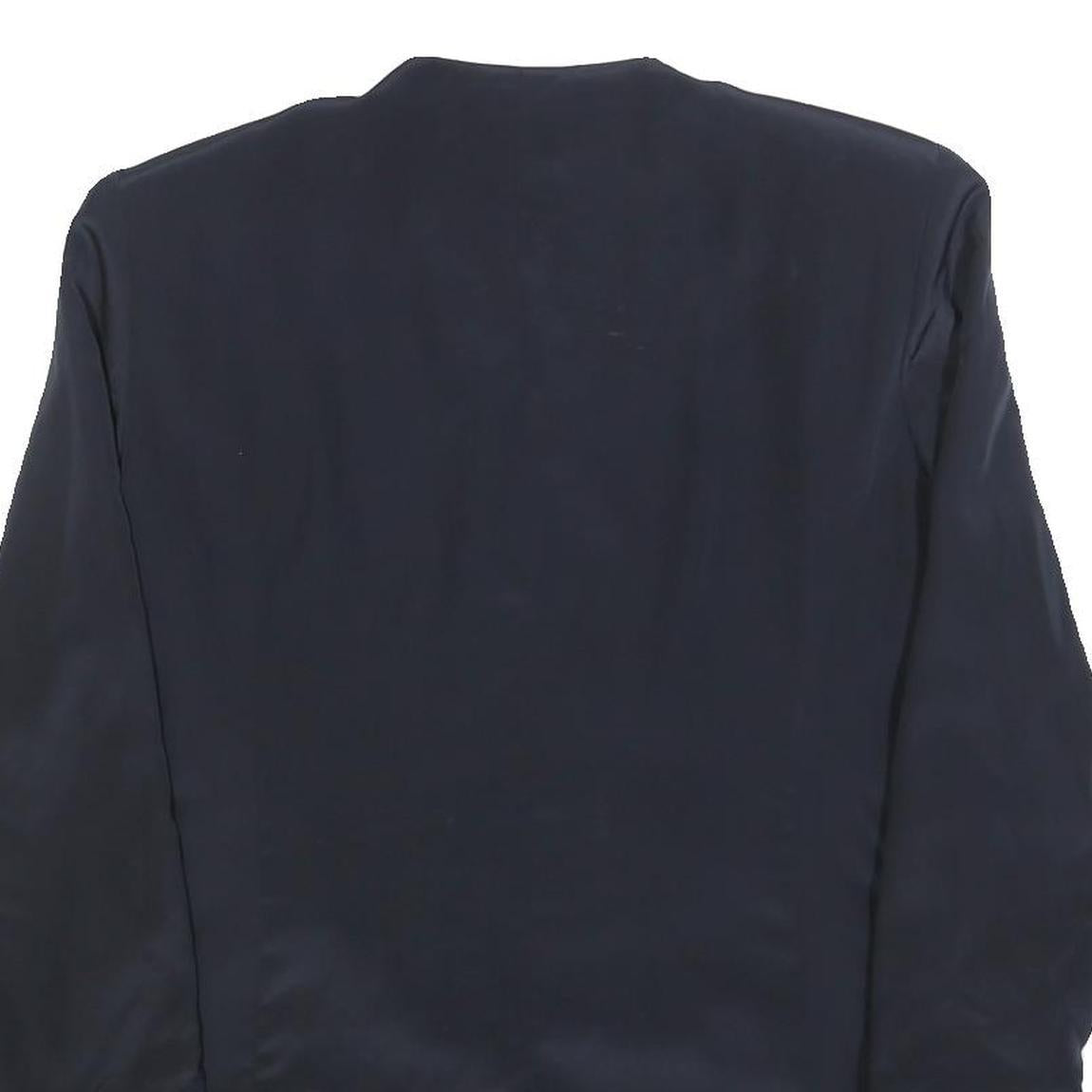 FREY STYLE Womens Black Button Jacket L Polyester Classic Plain Stylish Midi