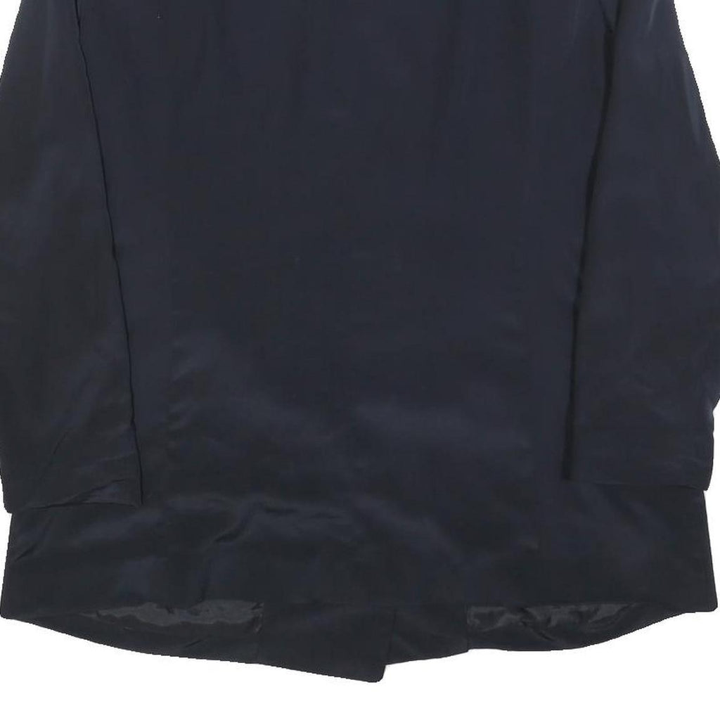 FREY STYLE Womens Black Button Jacket L Polyester Classic Plain Stylish Midi