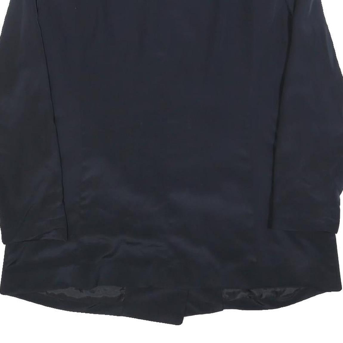 FREY STYLE Womens Black Button Jacket L Polyester Classic Plain Stylish Midi