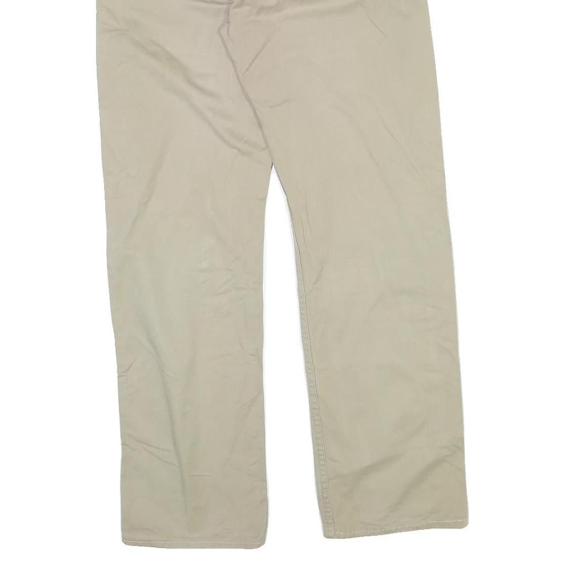LEE COOPER Mens Cotton Blend Beige Regular Fit Straight Leg Trousers W32 L31