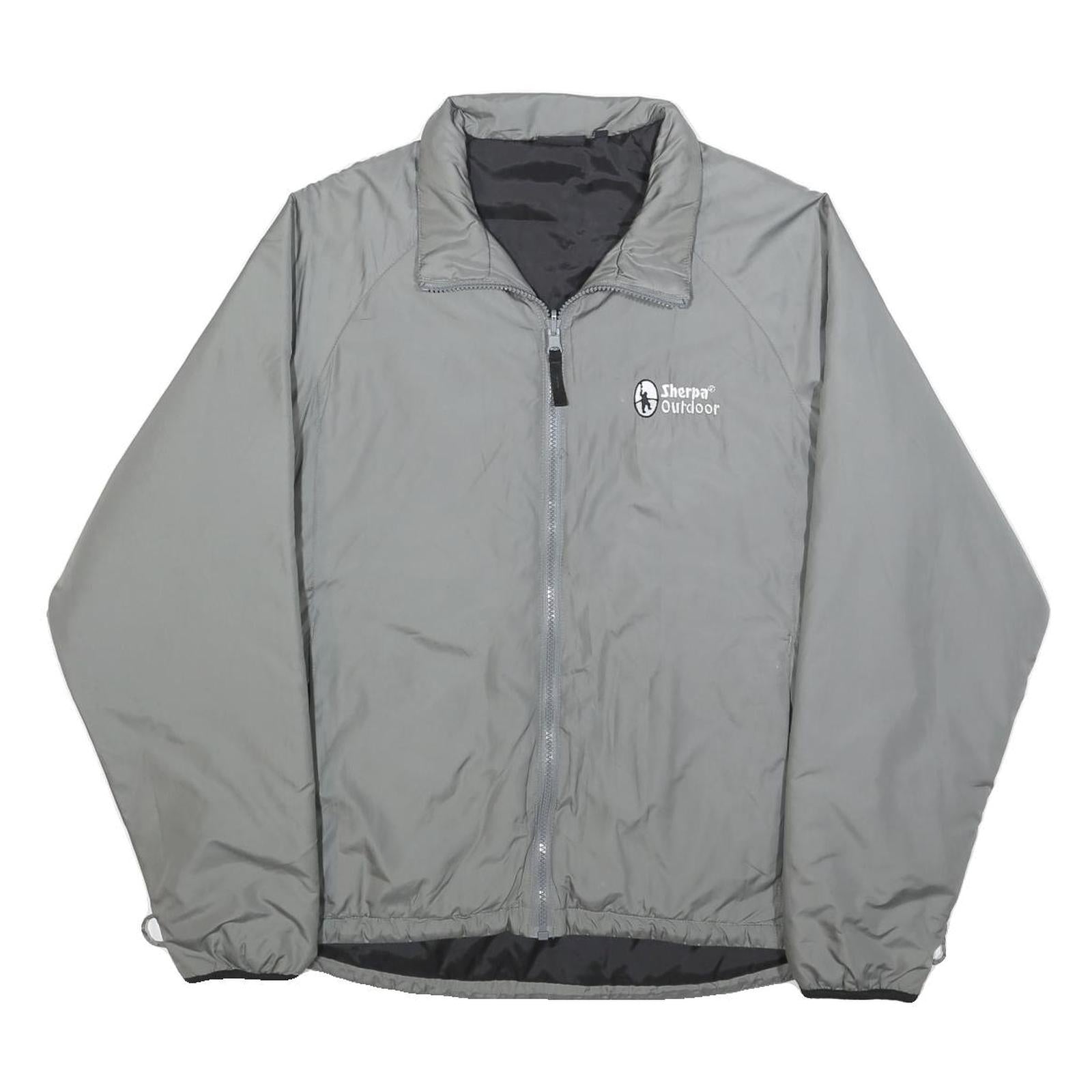 SHERPA Womens Grey Outdoor Jacket L Polyester Blend Zip Plain Functional