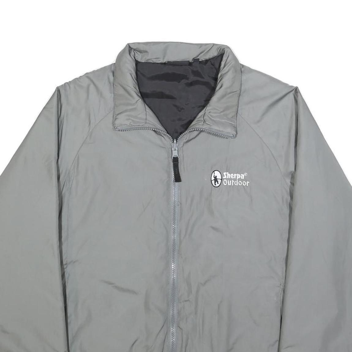 SHERPA Womens Grey Outdoor Jacket L Polyester Blend Zip Plain Functional