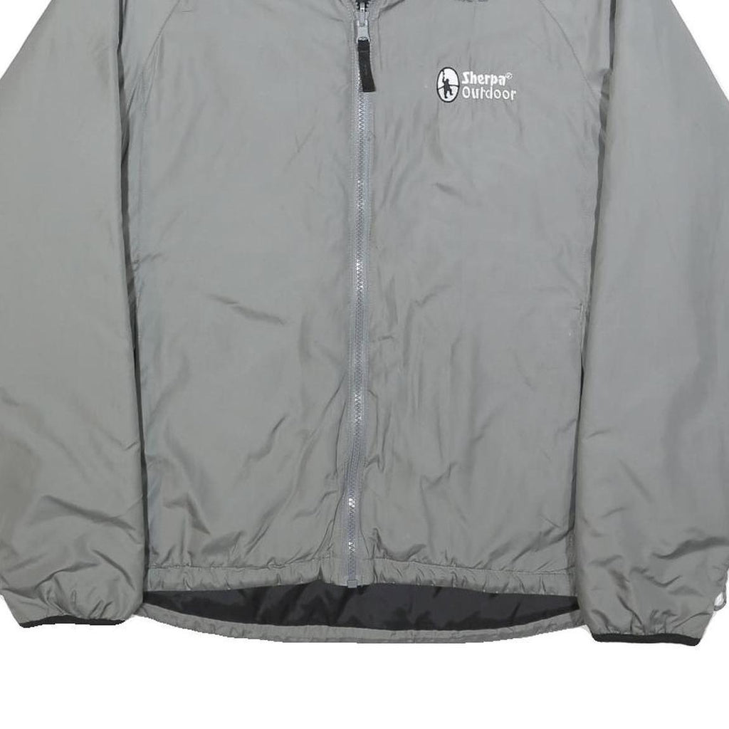 SHERPA Womens Grey Outdoor Jacket L Polyester Blend Zip Plain Functional