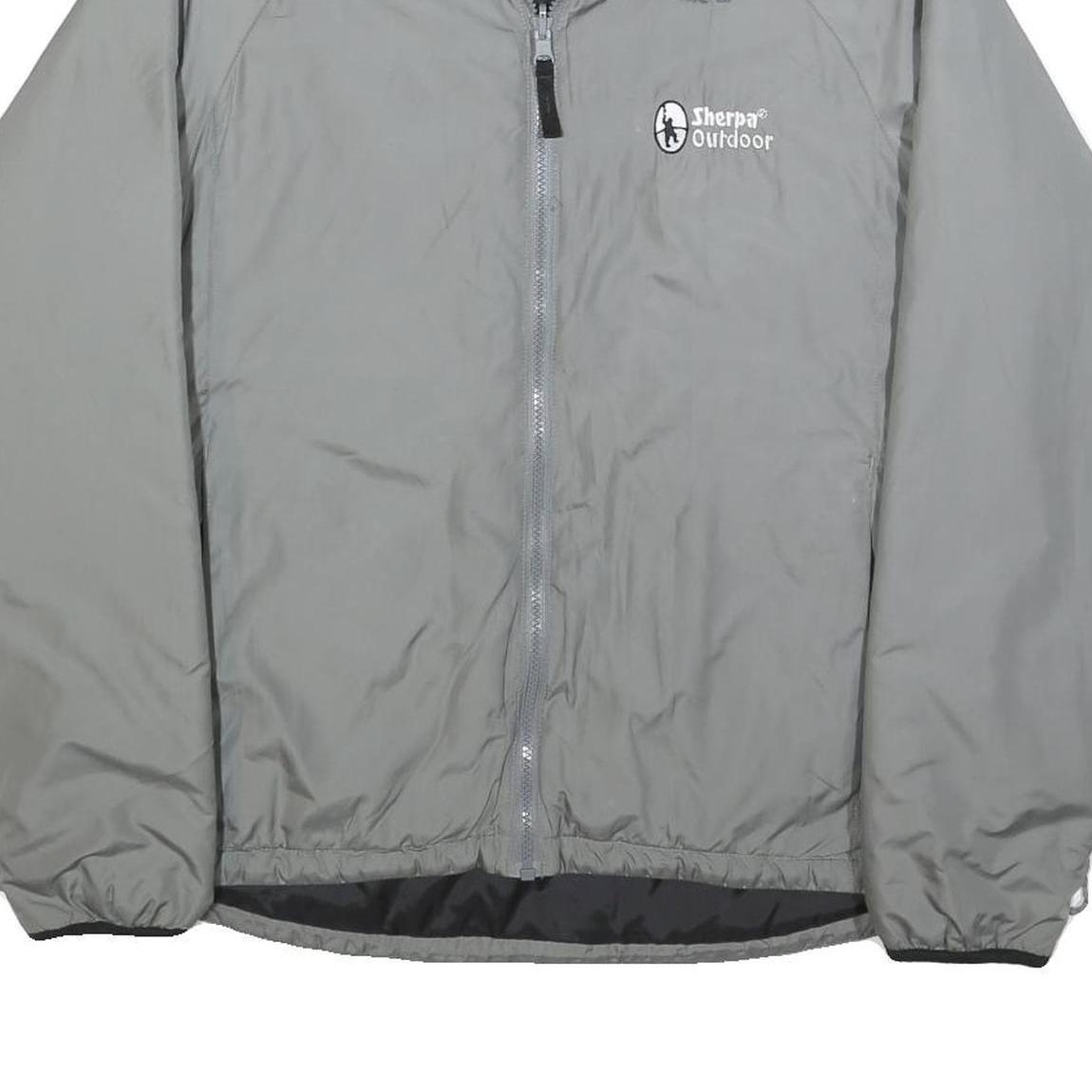 SHERPA Womens Grey Outdoor Jacket L Polyester Blend Zip Plain Functional