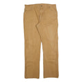 DICKIES Mens Jeans Regular Straight Denim Beige W36 L34 Workwear Zip