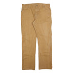 DICKIES Mens Jeans Regular Straight Denim Beige W36 L34 Workwear Zip