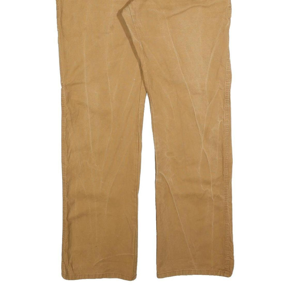 DICKIES Mens Jeans Regular Straight Denim Beige W36 L34 Workwear Zip