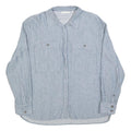 TOM TAILOR Womens Blue Shirt Long Sleeve Button Neck Size S Lightweight