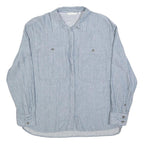 TOM TAILOR Womens Blue Shirt Long Sleeve Button Neck Size S Lightweight