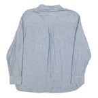 TOM TAILOR Womens Blue Shirt Long Sleeve Button Neck Size S Lightweight