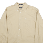 NAUTICA Mens Beige Cotton Blend Shirt M Button-Down Collar Long Sleeve Casual
