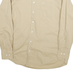 NAUTICA Mens Beige Cotton Blend Shirt M Button-Down Collar Long Sleeve Casual