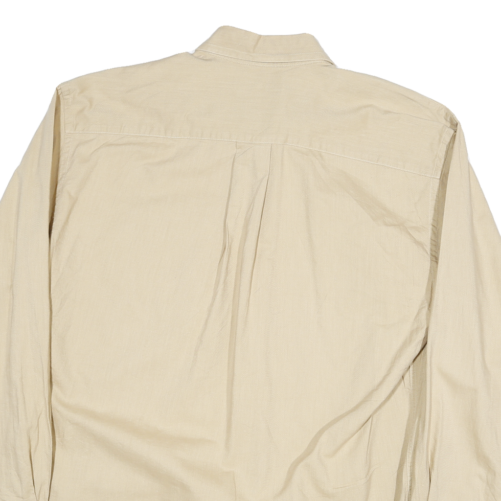 NAUTICA Mens Beige Cotton Blend Shirt M Button-Down Collar Long Sleeve Casual