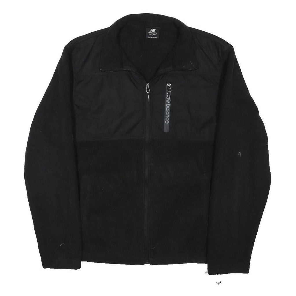 NEW BALANCE Womens Black Polyester Blend Zip Fleece Jacket M Sport Casual