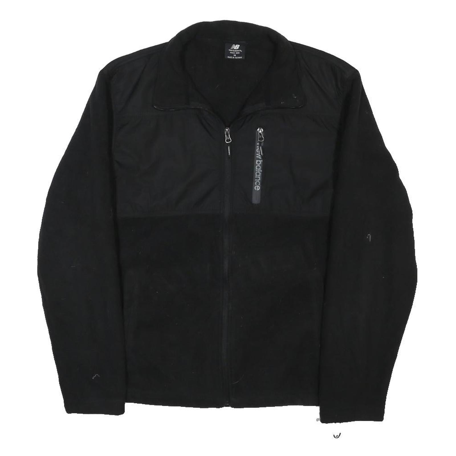 NEW BALANCE Womens Black Polyester Blend Zip Fleece Jacket M Sport Casual