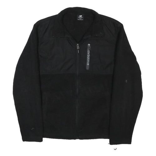 NEW BALANCE Womens Black Polyester Blend Zip Fleece Jacket M Sport Casual