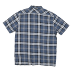 DICKIES Mens Blue & White Plaid Short Sleeve Shirt L Cotton Blend Casual