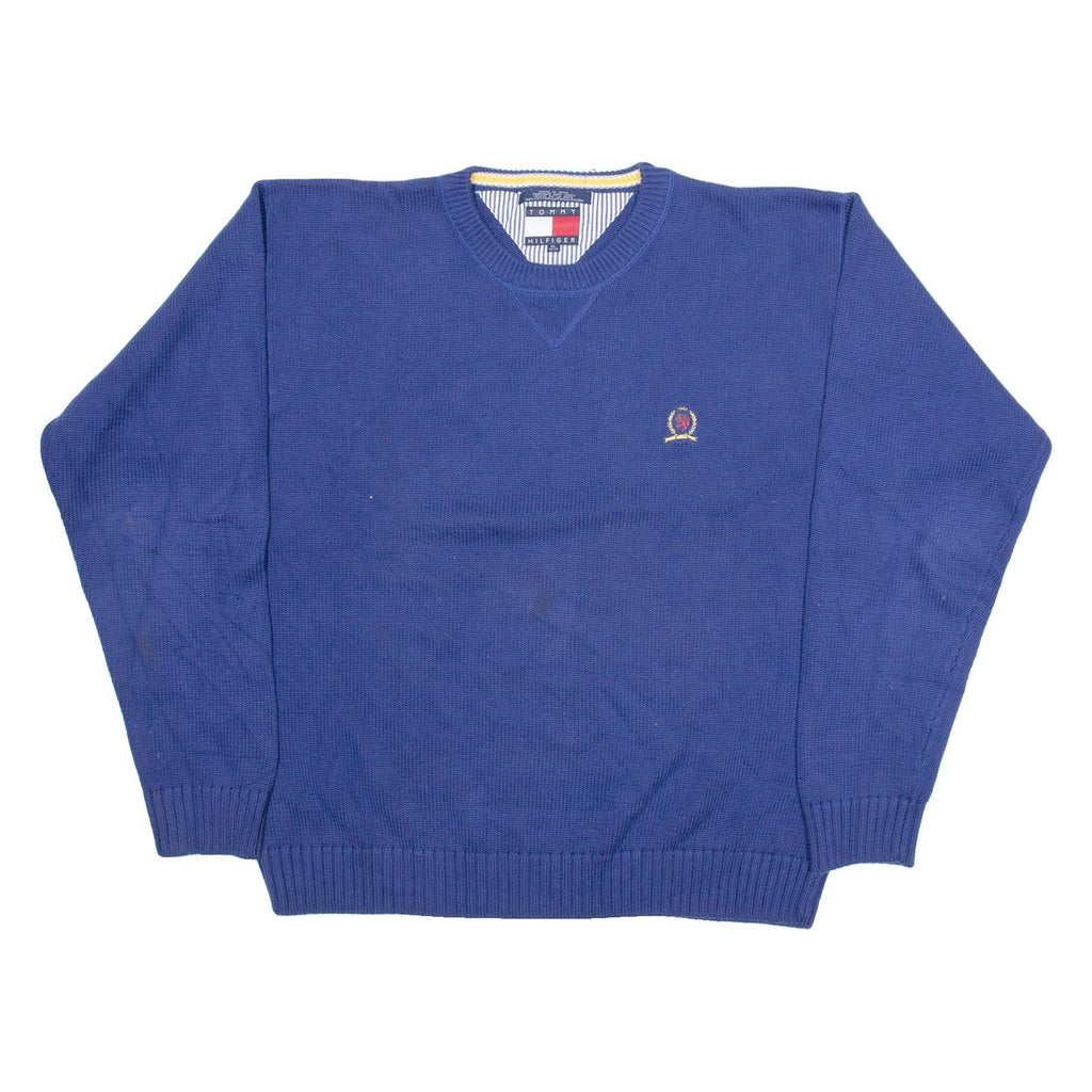 TOMMY HILFIGER Mens Jumper Blue Tight Knit XL