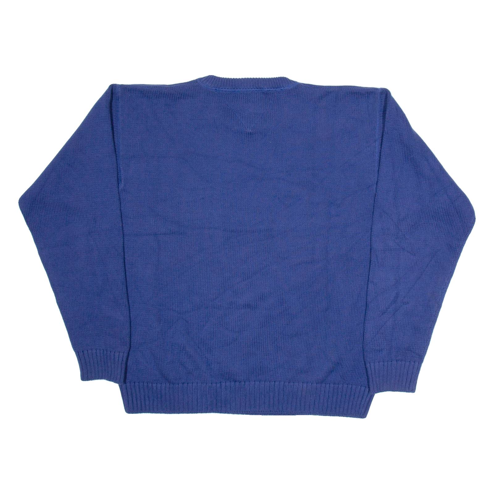 TOMMY HILFIGER Mens Jumper Blue Tight Knit XL