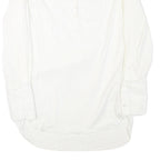 ZARA Womens White Basic Long Sleeve Round Neck Plain L Cotton Blend Top