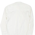 ZARA Womens White Basic Long Sleeve Round Neck Plain L Cotton Blend Top