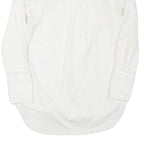 ZARA Womens White Basic Long Sleeve Round Neck Plain L Cotton Blend Top