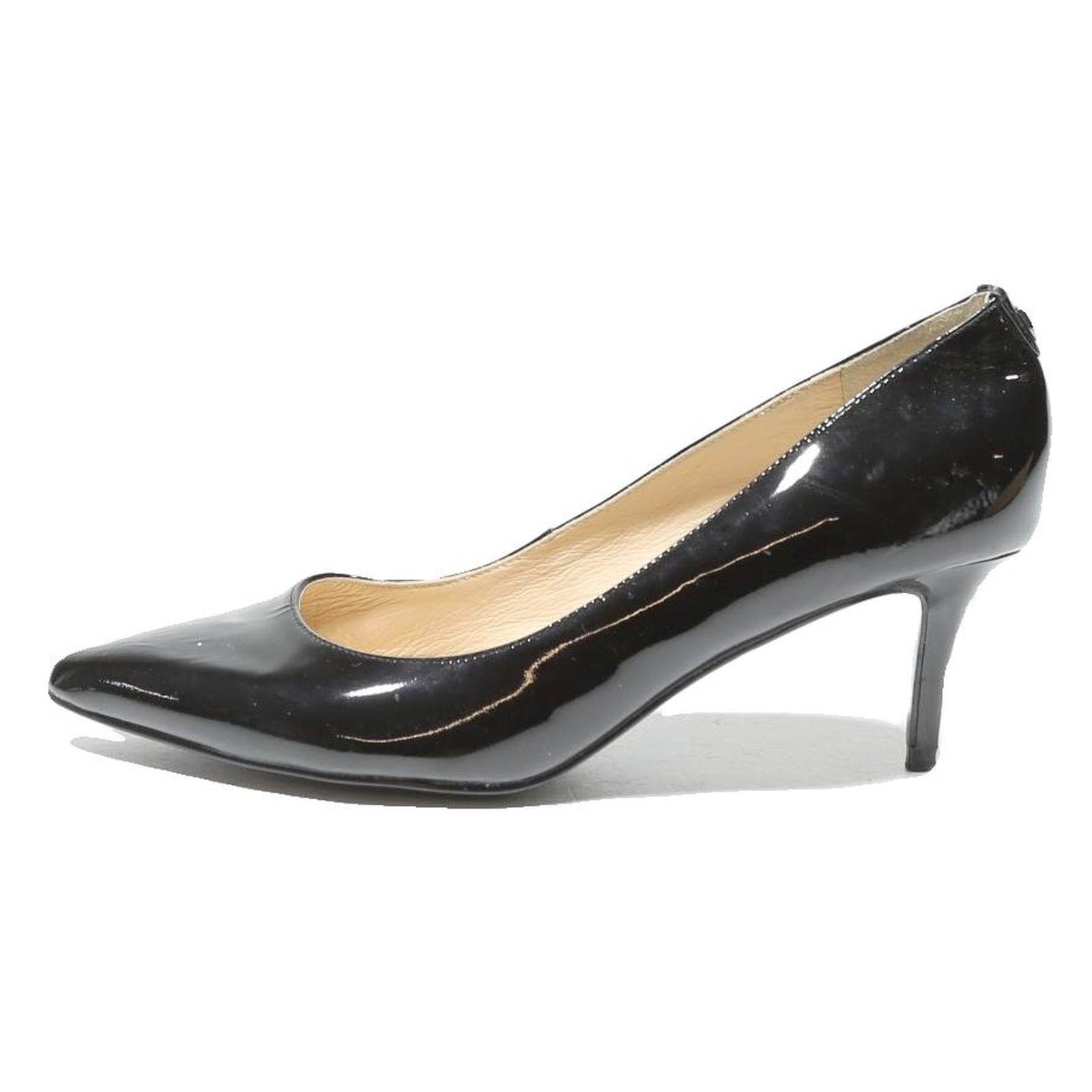 GUESS Womens Classic Black Leather Court Shoes UK 5 Elegant Formal Wear