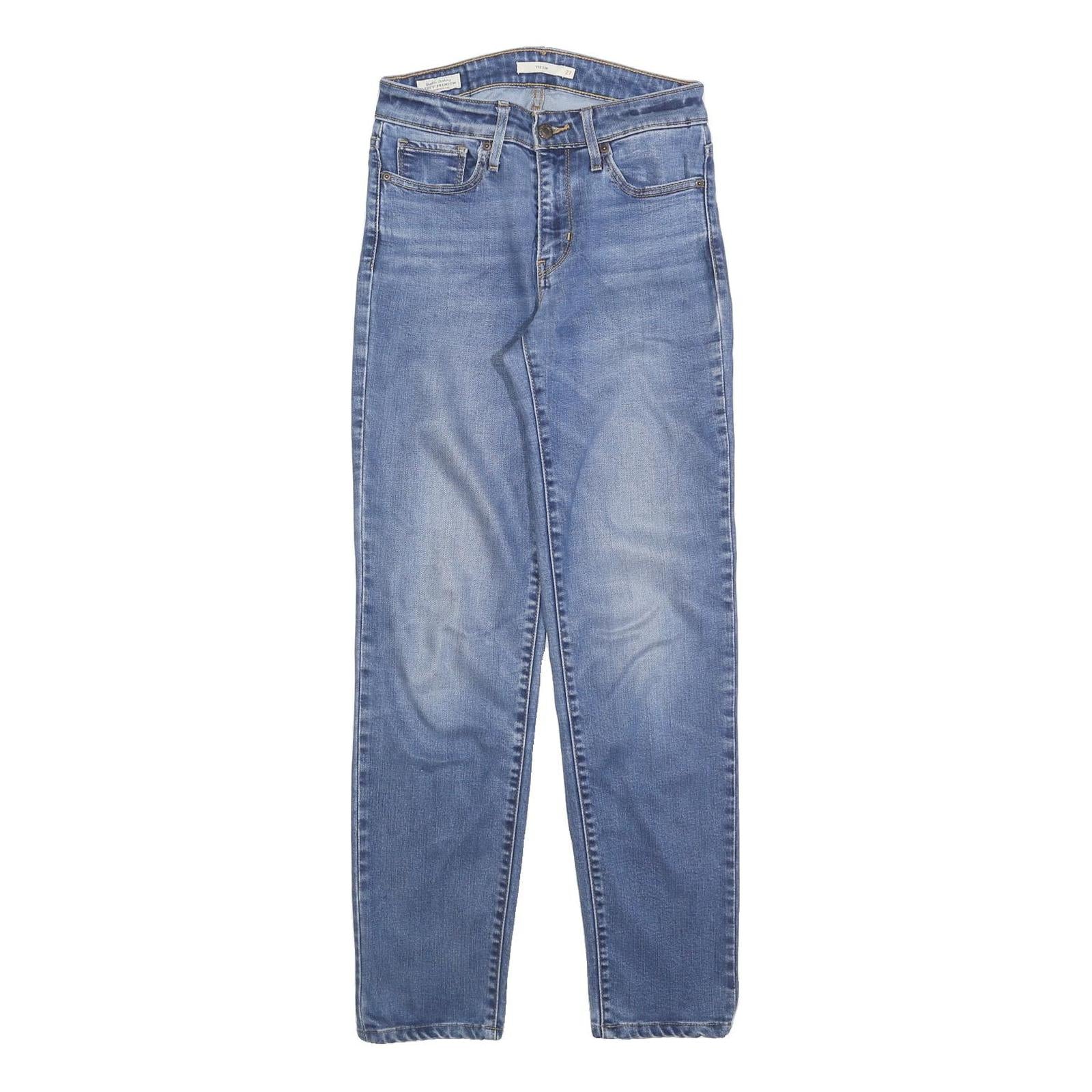 LEVI'S 712 BIG E Womens Jeans Blue Slim Skinny Denim Light W27 L32 Classic Fit