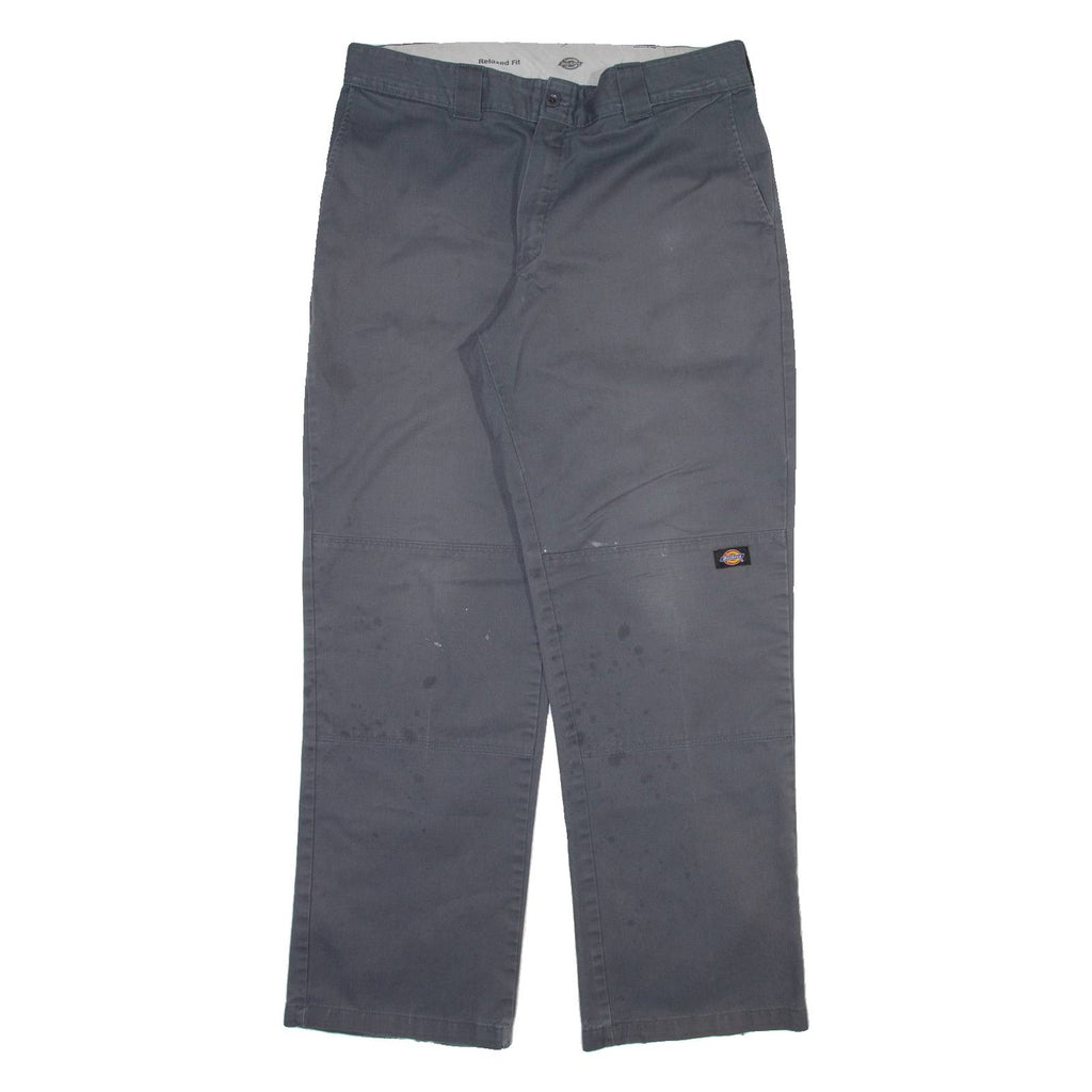 DICKIES Mens Trousers Grey Relaxed Straight W36 L32