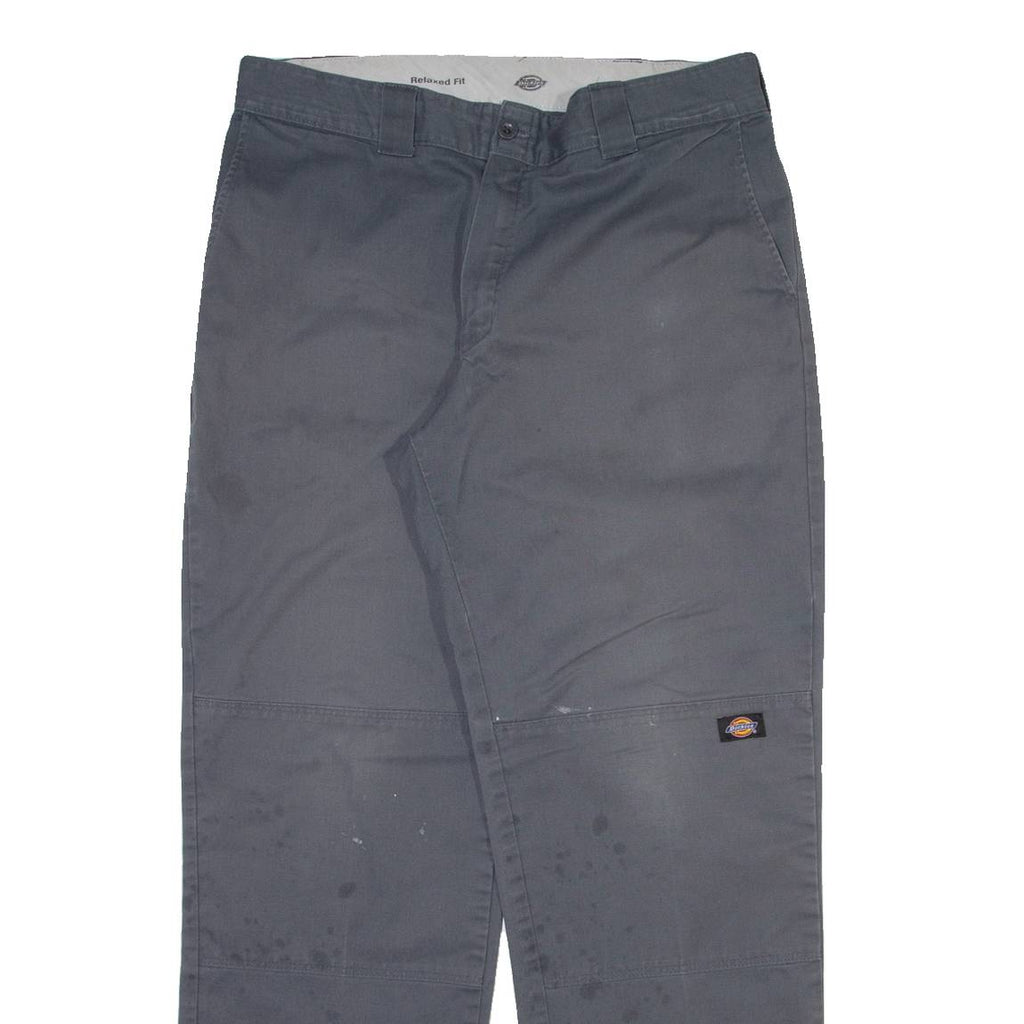 DICKIES Mens Trousers Grey Relaxed Straight W36 L32