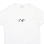 EMPORIO ARMANI Mens White Graphic T-Shirt XL Short Sleeve Crew Neck Luxury
