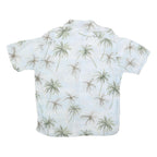 CAMPIA Mens Blue & Green Palm Tree Print Rayon Shirt L Summer Beach Casual