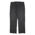 DICKIES Mens Black Relaxed Fit Work Trousers W36 L32 Cotton Blend Zip Closure