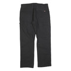 DICKIES Mens Black Relaxed Fit Work Trousers W36 L32 Cotton Blend Zip Closure