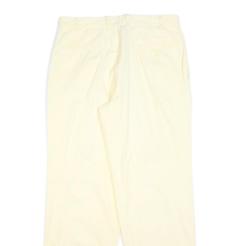 BENETTON Womens Regular Beige Cotton Blend Trousers W34 L32 Casual Comfortable