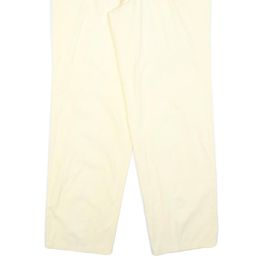 BENETTON Womens Regular Beige Cotton Blend Trousers W34 L32 Casual Comfortable