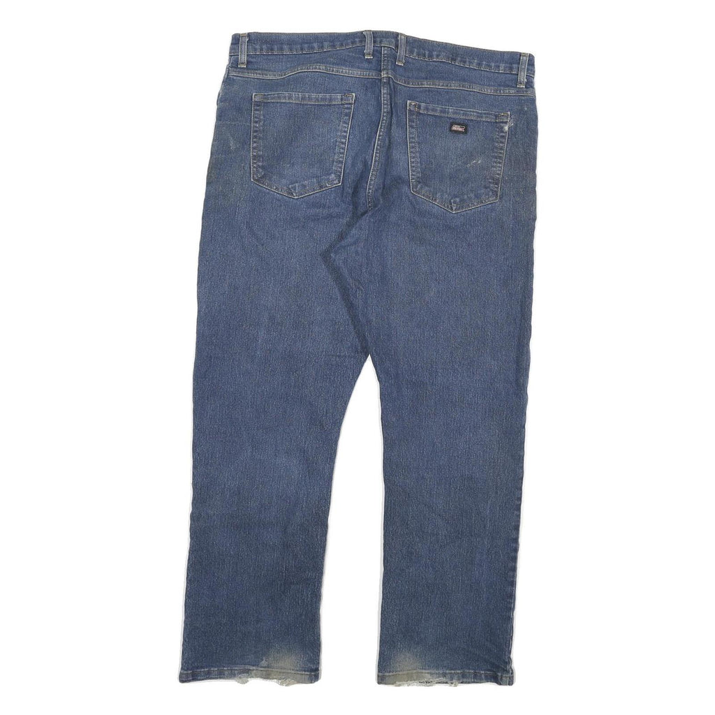 DICKIES Mens Blue Regular Straight Denim Medium W40 L30 Zip Closure Jeans
