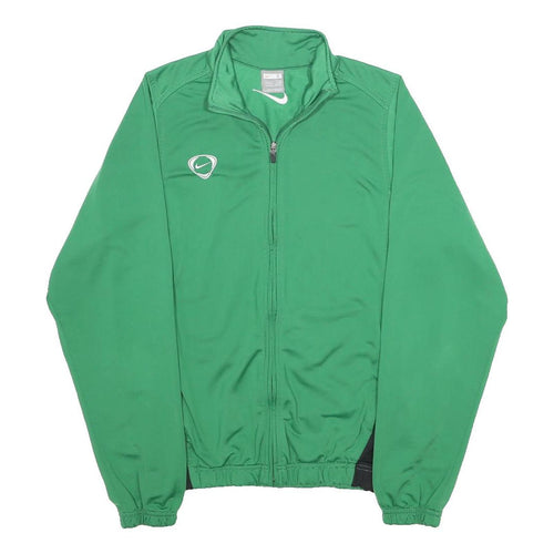 NIKE Mens Green Jacket S Polyester Zip Plain Sports Lightweight Comfortable
