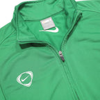 NIKE Mens Green Jacket S Polyester Zip Plain Sports Lightweight Comfortable