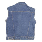 LEVI'S Womens Blue Denim Sleeveless Button Cotton Jacket S Pockets Classic