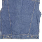 LEVI'S Womens Blue Denim Sleeveless Button Cotton Jacket S Pockets Classic