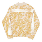 ADIDAS Womens Beige & Yellow Pattern Zip Jacket L Polyester Blend Sportswear