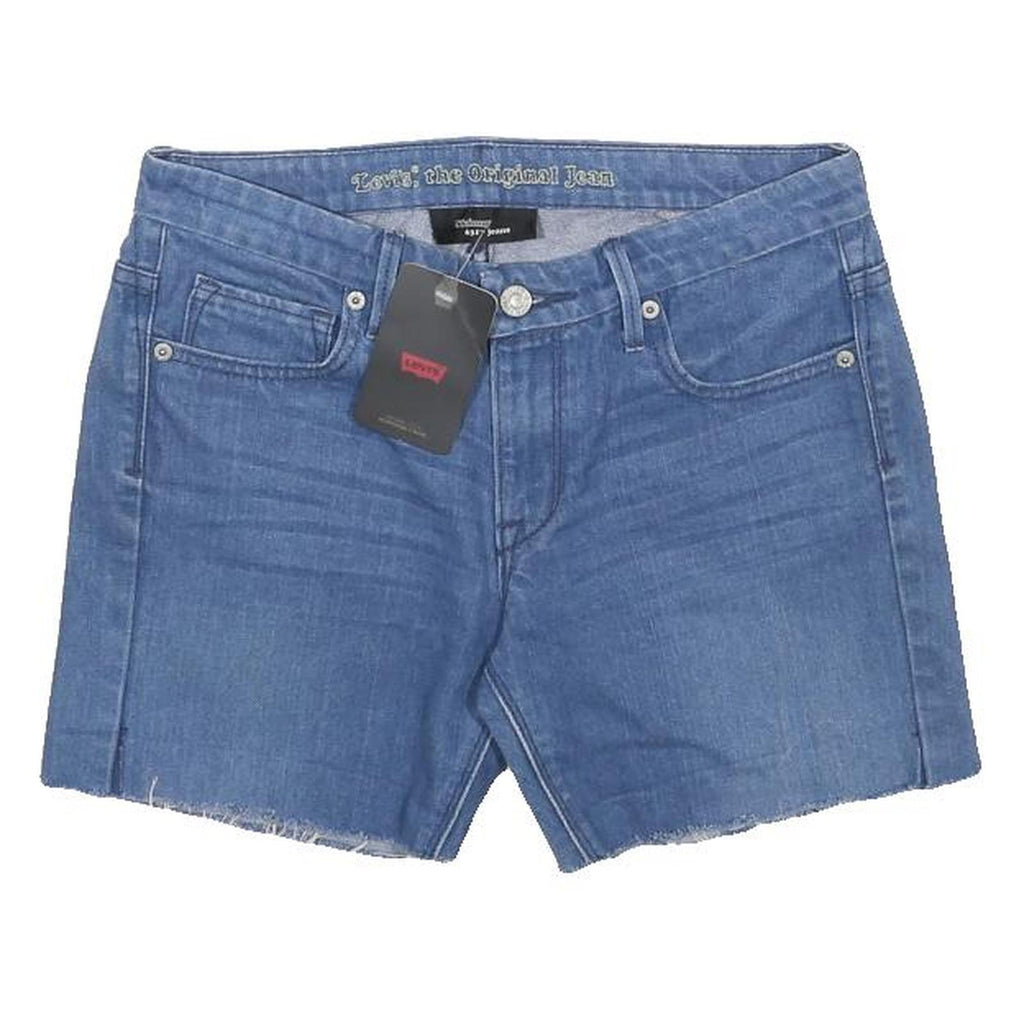 LEVI'S Womens Shorts Blue Denim Cut-Off S W27 Classic Fit Casual