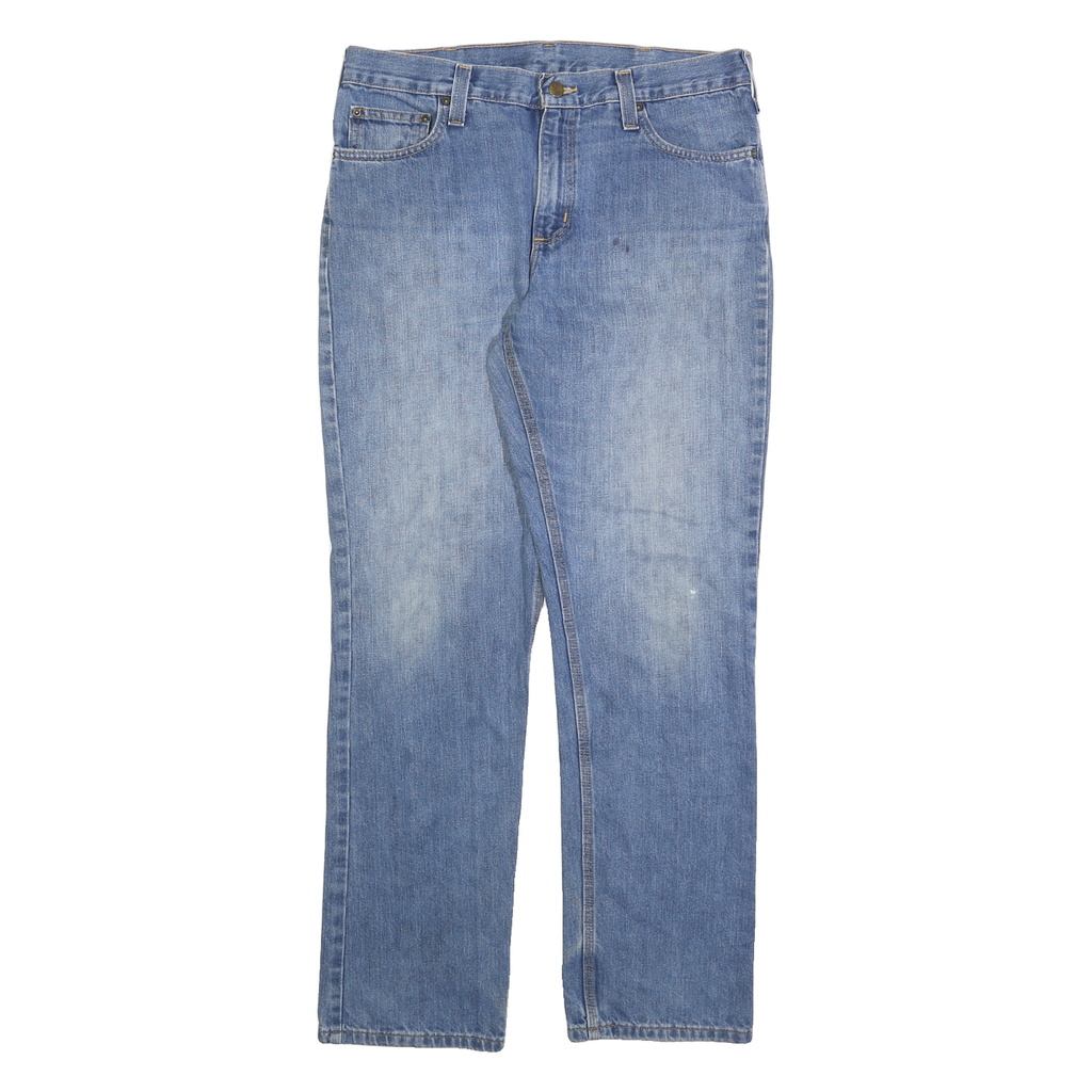 CARHARTT Mens Jeans Blue Regular Straight Denim Medium W34 L32 Workwear Casual