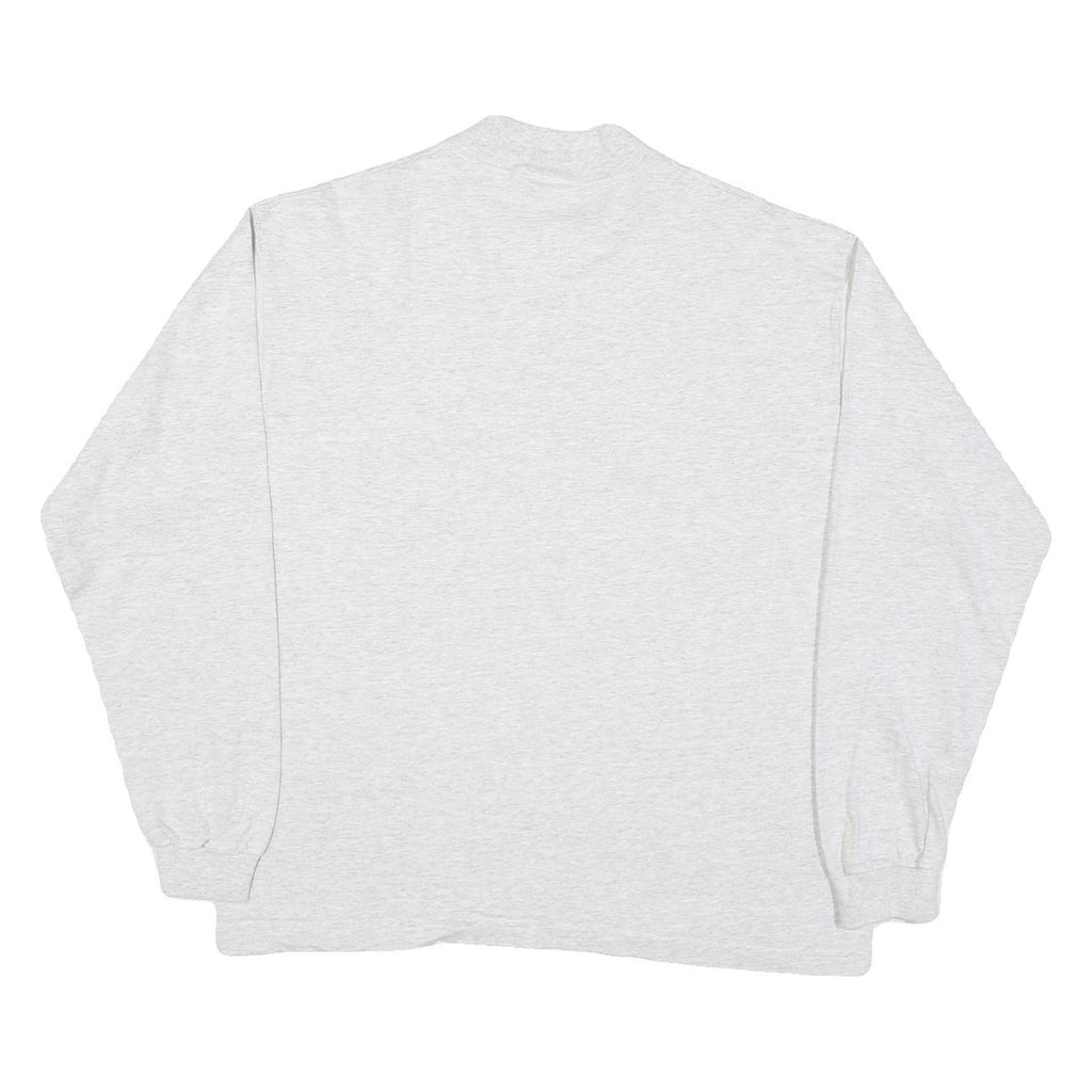 SPELCOR Mens Grey Deer Valley Graphic T-Shirt L Long Sleeve Crew Neck Cotton