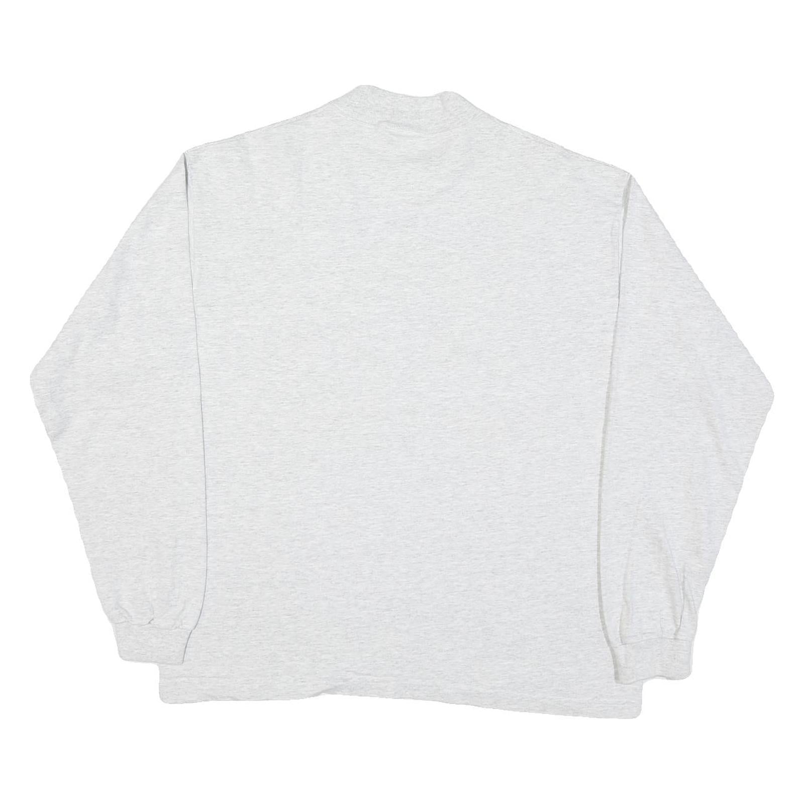 SPELCOR Mens Grey Deer Valley Graphic T-Shirt L Long Sleeve Crew Neck Cotton