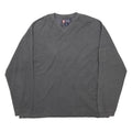 CHAPS RALPH LAUREN Mens Grey Plain Cotton Blend V-Neck Basic Knit Jumper XL